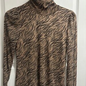 Zebra Print Long Sleeve Top